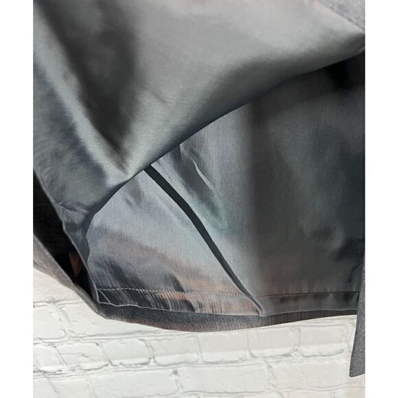 ESCADA gray herringbone wool silk pencil straight classic skirt size 40 (10) NWT - Picture 6 of 9